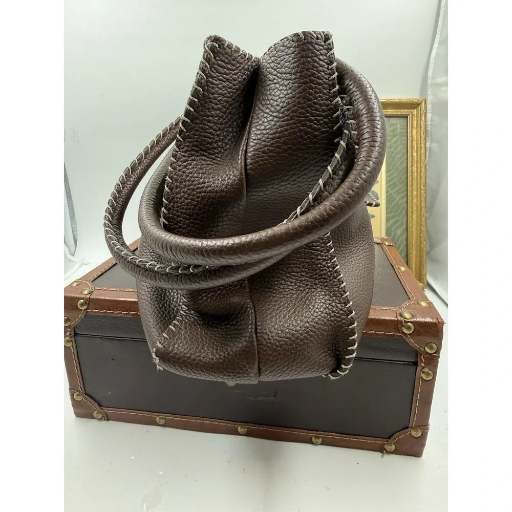 OMBU‎ BROWN SUEDE LEATHER SHOULDER HANDBAG